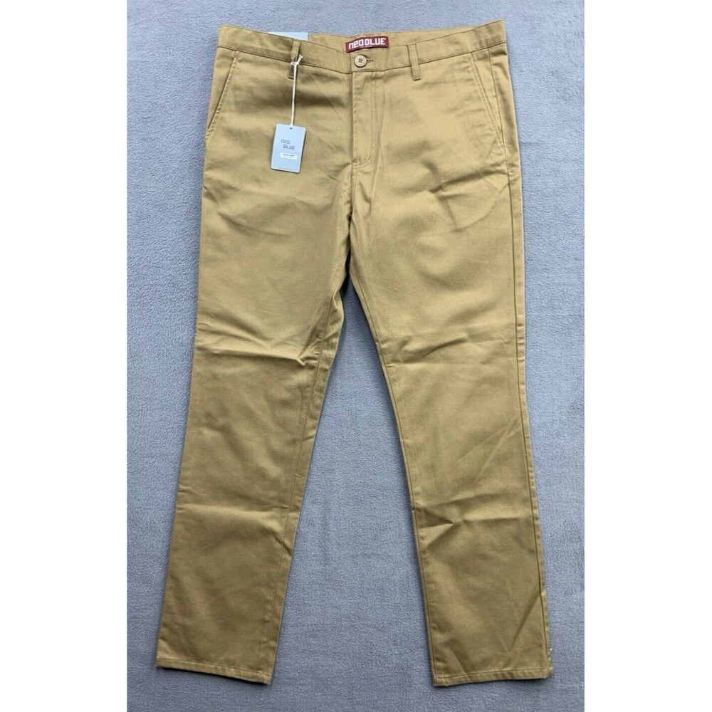 Neo Blue Los Angeles Chino Pants Mens Size 38 x 31 Camel Tan Slash Pockets
